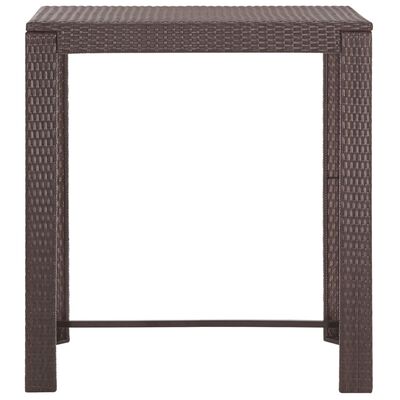 vidaXL 5 Piece Patio Bar Set with Cushions Poly Rattan Brown