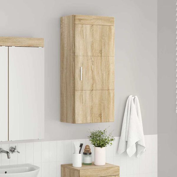 vidaXL Bathroom Wall Cabinet TULUM Sonoma Oak 14.57 x 9.65 x 33.86 in