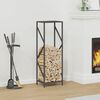vidaXL Firewood Rack Black 13.4x9.8x39.4" Cold-rolled steel