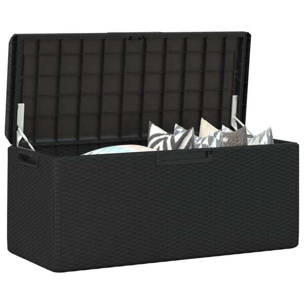 vidaXL Garden Storage Box Anthracite Polypropylene 42.5 x 16.9 x 1.2 in