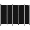 vidaXL 5-Panel Room Divider Black 98.4"x70.9"