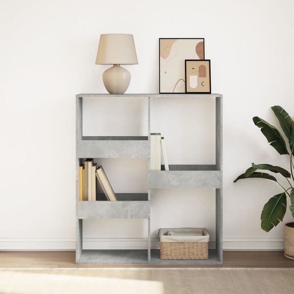 vidaXL Book Cabinet Concrete Grey Engineered Wood Medium Book Cabinet