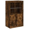 vidaXL Sideboard with LED Lights Smoked Oak 63.8"x14.6"x39.4"