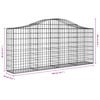 vidaXL Gabion Basket Set of 5 Silver Galvanized iron