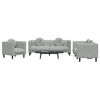 vidaXL Sofa Set Light grey Velvet (100% polyester), plywood, solid wood