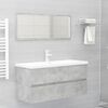 vidaXL Sink Cabinet With Basin Concrete grey, White Engineered wood, Ceramic