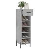vidaXL Shoe Cabinet Concrete grey Engineered wood, iron, zinc alloy