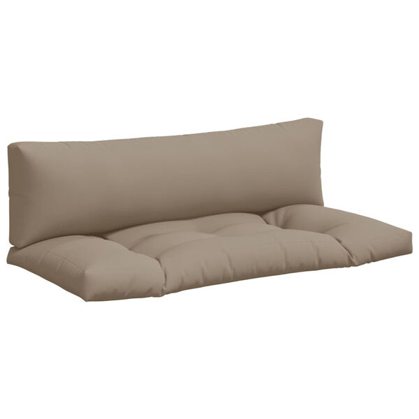 vidaXL Pallet Cushion Set of 2 Taupe 100% Polyester Large