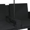 vidaXL Garden Sofa Black PE Rattan, Powder-Coated Steel, Polyester Fabric