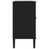 vidaXL Sideboard Black Solid pine wood, Engineered wood, Poly rattan Large