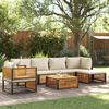 vidaXL Garden Sofa Set Cream White Solid Acacia wood Standard Modular