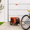 vidaXL Pet Bike Trailer Orange and Black Oxford Fabric Medium