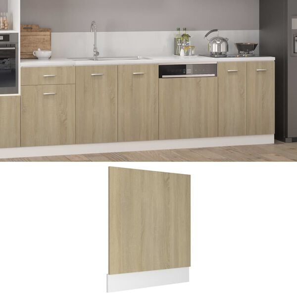 vidaXL Dishwasher Panel Sonoma Oak Engineered Wood Medium Durable