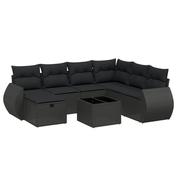 vidaXL Garden Sofa Set Black