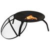 vidaXL 2-in-1 Fire Pit and BBQ with Poker 22"x22"x19.3" Steel