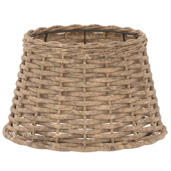 vidaXL Lamp Shade Brown Wicker, Iron Ø15.0 x 9.1 in Decorative Inlays