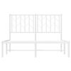 vidaXL Bed Frame White Steel 47.2 x 78.7 in Bed Frame Rectangular