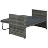 vidaXL Sofa Set Gray Poly Rattan, Powder-coated Steel, Polyester 2-seater