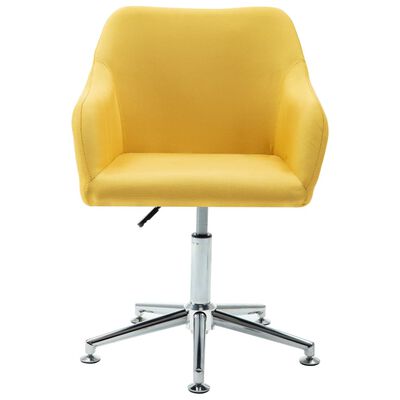 vidaXL Swivel Dining Chairs 4 pcs Yellow Fabric