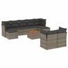 vidaXL Garden Sofa Set Grey PE rattan Modular Removable Covers