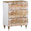 vidaXL Sideboard Set of 2 Mango Natural with White Paint Screen