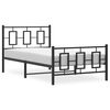 vidaXL Metal Bed Frame without Mattress with Footboard Black 39.4"x74.8"