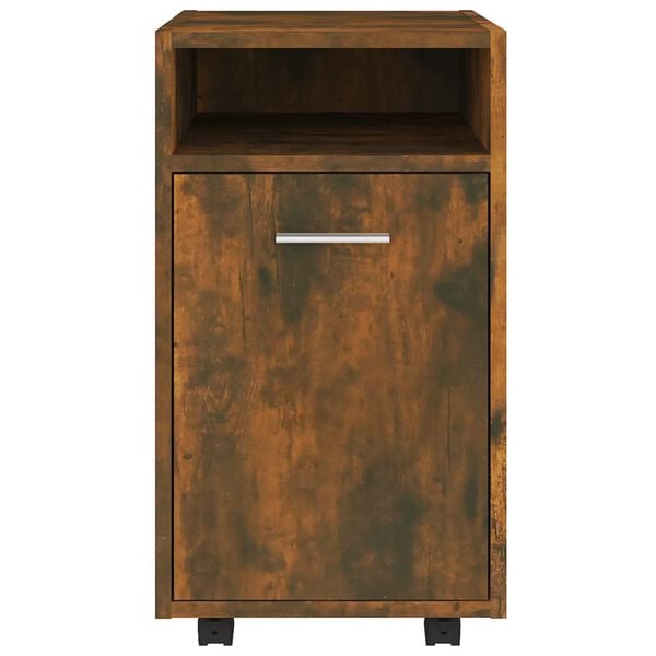 vidaXL Side Cabinet Smoked Oak Engineered Wood 13x15x23.6 in