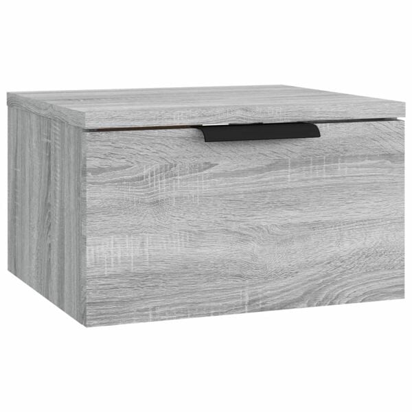 vidaXL Wall-mounted Bedside Cabinet Grey Sonoma Engineered wood Small