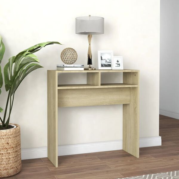 vidaXL Console Table Sonoma Oak Engineered Wood Compact Durable