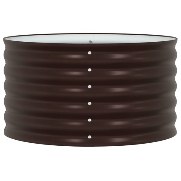 vidaXL Garden Raised Bed Brown 31.5" x 31.5" x 17.3" Steel