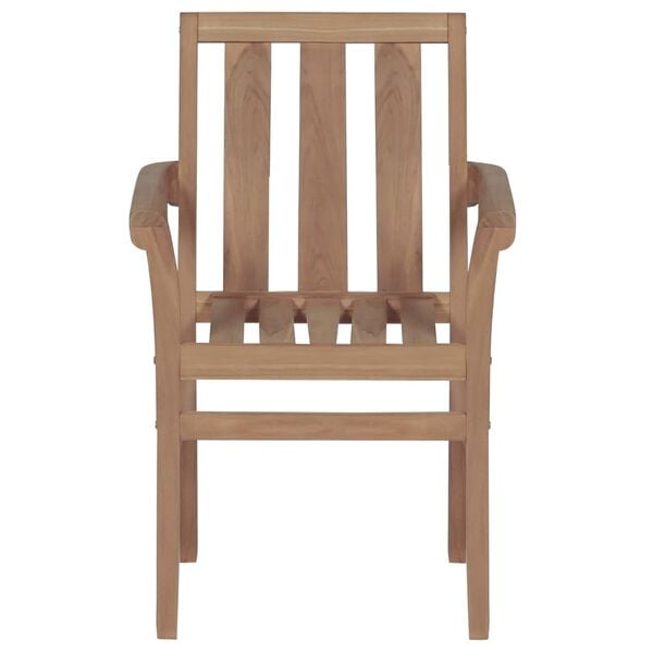vidaXL Patio Chair Set of 2 Natural Teak Fine sanded teak hardwood