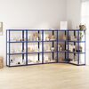 vidaXL 4-Layer Shelves 5 pcs Blue Steel&Engineered Wood