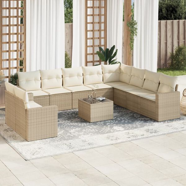 vidaXL Garden Sofa Set Beige