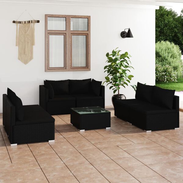 vidaXL Garden Lounge Set Black