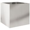vidaXL Planter Silver Stainless Steel Medium Decorative Inlays Planter