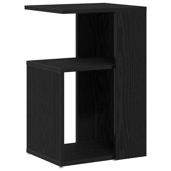 vidaXL Side Table Black Oak 14.17 x 11.81 x 22.05 in Engineered Wood