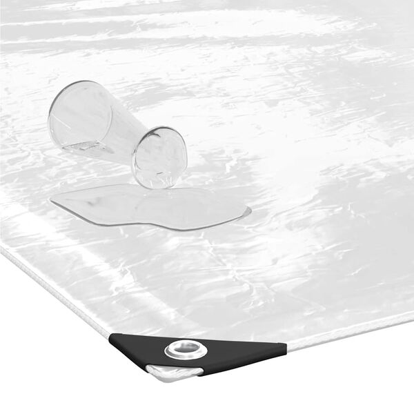 vidaXL Clear Tarpaulin with Eyelets 13.1x39.4' PVC