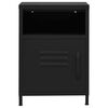 vidaXL Nightstand Set of 2 Black Steel Nightstand Square Modern
