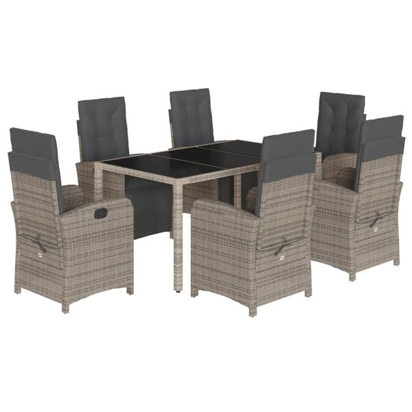 vidaXL Garden Dining Set Grey