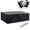 vidaXL Garden Furniture Cover Set of 2 Black Polyethylene Large