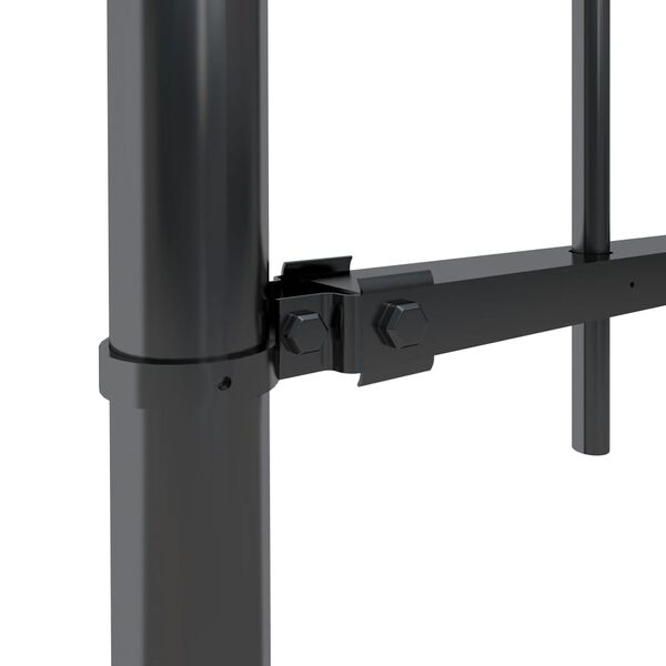 vidaXL Garden Fence with Spear Top Steel 141.3"x39.4" Black