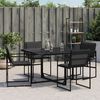 vidaXL Garden Chair Set of 4 Black and Dark Grey