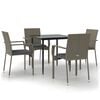 vidaXL Garden Dining Set Black and grey