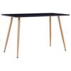vidaXL Dining Table Black and Oak MDF and Steel