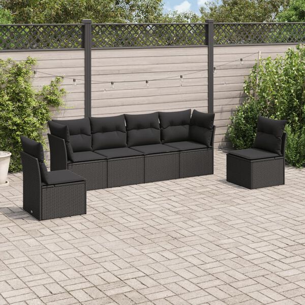 vidaXL Garden Sofa Set Black