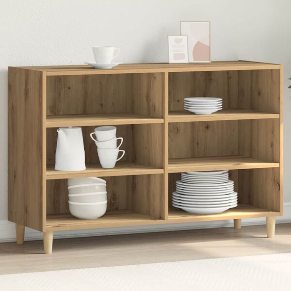 vidaXL Sideboard Artisan oak Engineered wood, solid eucalyptus wood Medium
