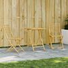 vidaXL Bistro Set Natural Bamboo Bamboo Medium Foldable Bistro Set