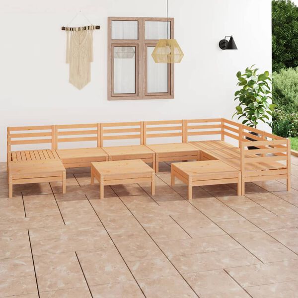 vidaXL Garden Lounge Set Natural wood Solid pine wood