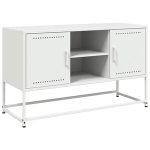 vidaXL TV Cabinet White Steel 39.6 x 15.4 x 23.8 in TV Cabinet