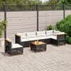 vidaXL Garden Sofa Set Black and Cream White